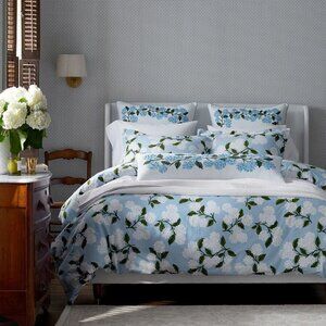 Hydrangea Classic Cool Cotton Percale Duvet Cover - Powder Blue, King/Cal. King